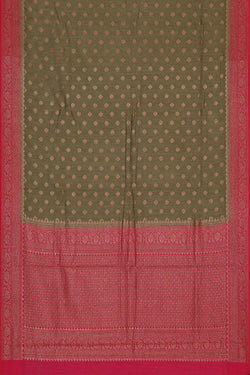 Image of Banarasi Dupion Silk Sage Green Saree