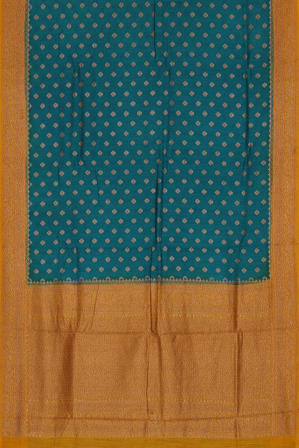 Banarasi Dupion Silk Peacock Blue Saree