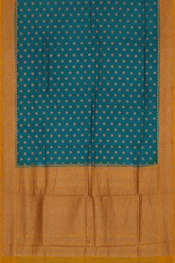 Image of Banarasi Dupion Silk Peacock Blue Saree