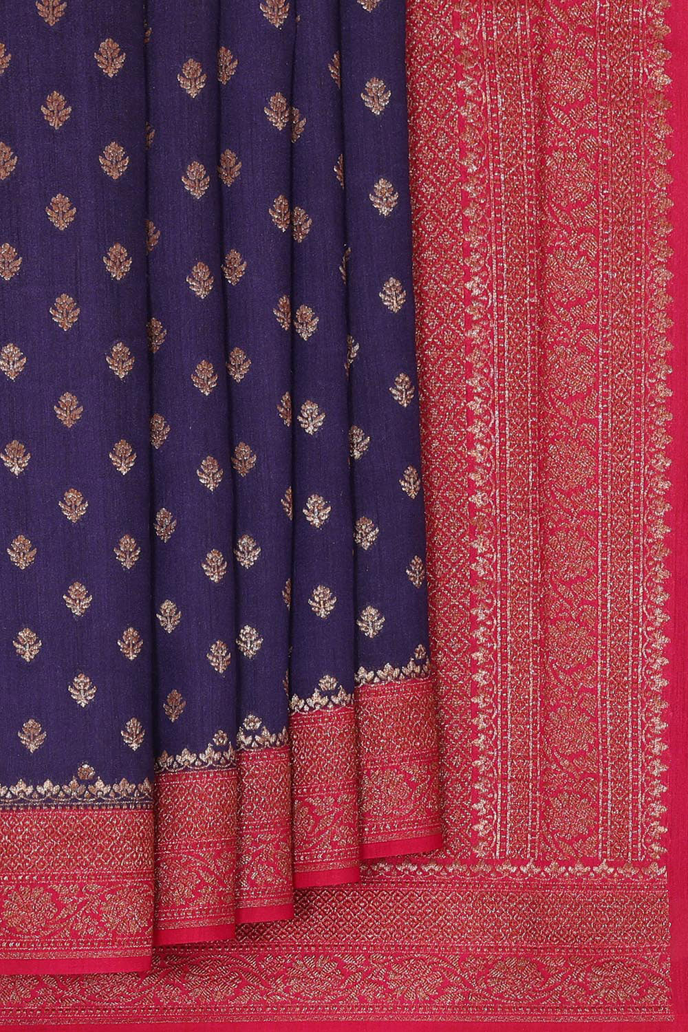 Banarasi Dupion Silk Violet Saree