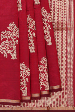 Collection of Banarasi Khatan Maroon Saree in a gallery layout