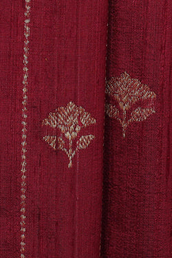 Image of Banarasi Jute Maroon Saree