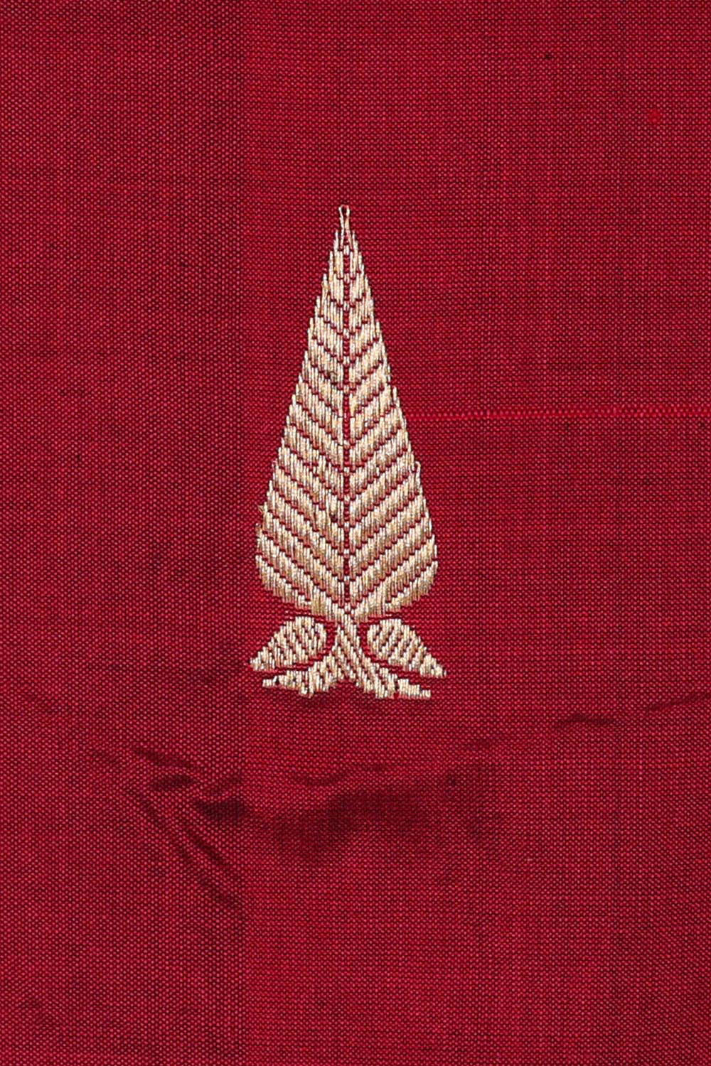 Image of Banarasi Khatan Dark Red Saree