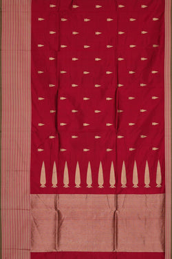 Collection of Banarasi Khatan Dark Red Saree in a gallery layout