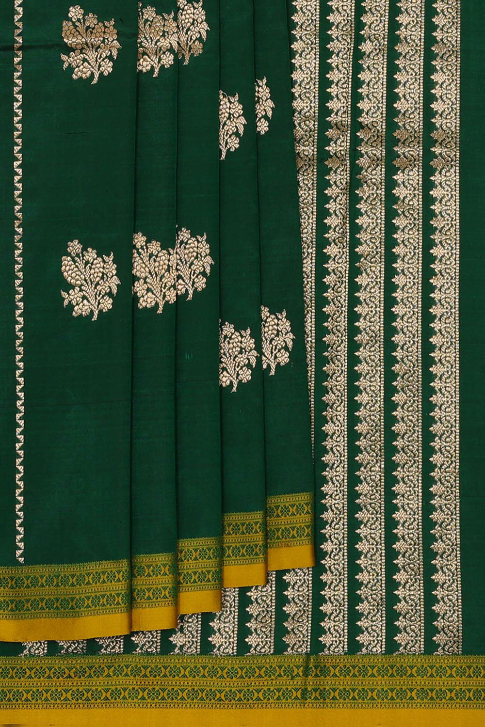 Collection of Banarasi Khatan Bottle Green Saree in a gallery layout