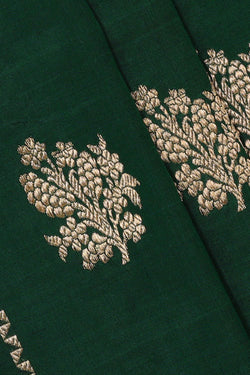 Collection of Banarasi Khatan Bottle Green Saree in a gallery layout