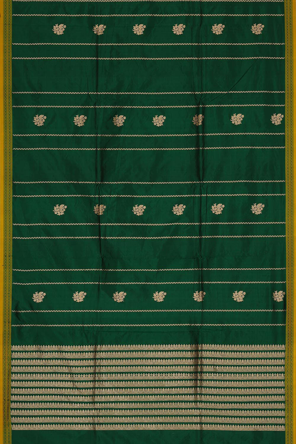 Collection of Banarasi Khatan Bottle Green Saree in a gallery layout