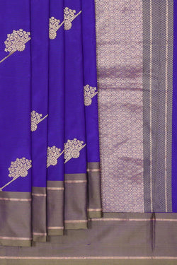 Collection of Banarasi Khatan Purple Blue Saree in a gallery layout