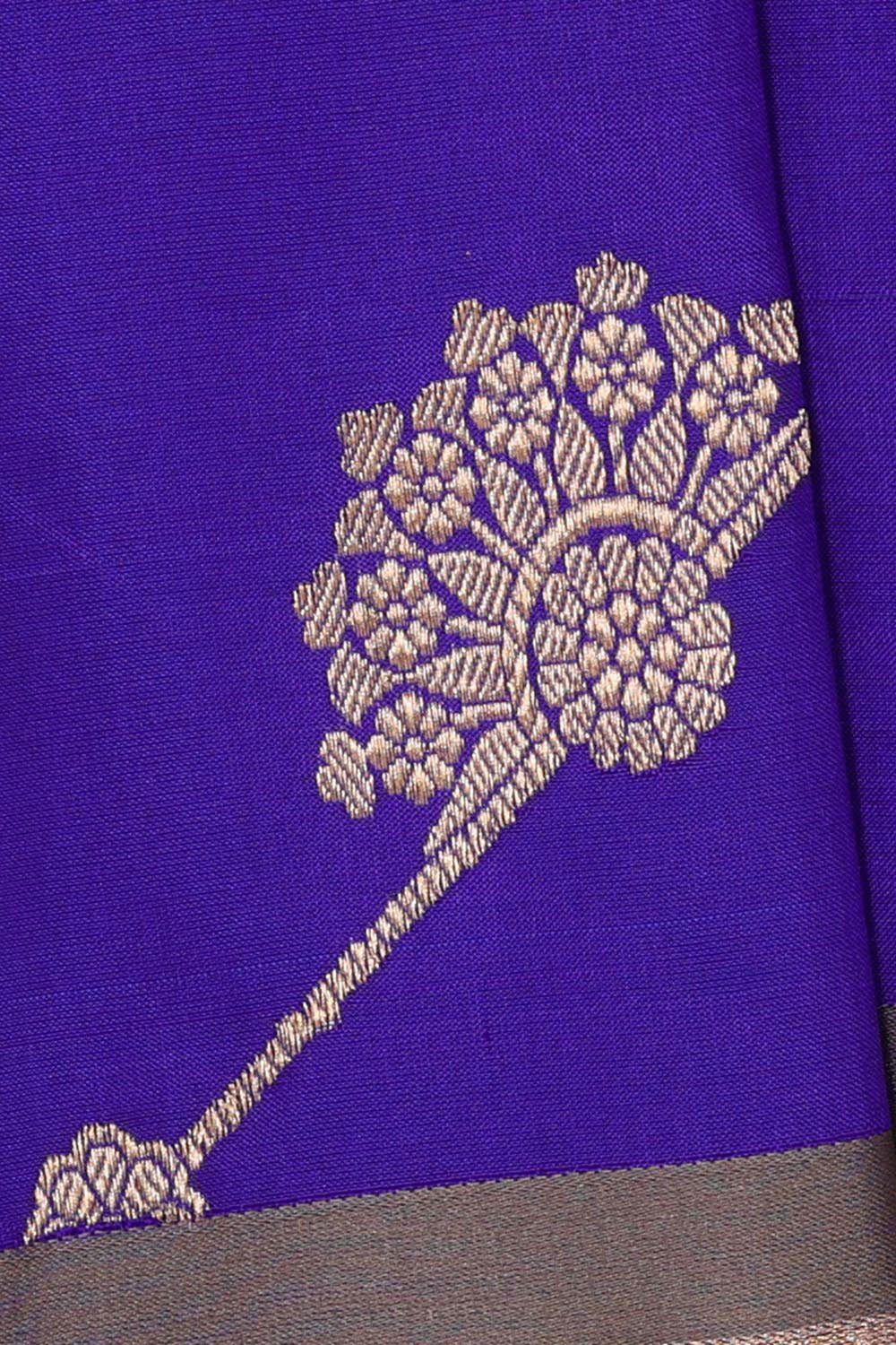 Collection of Banarasi Khatan Purple Blue Saree in a gallery layout