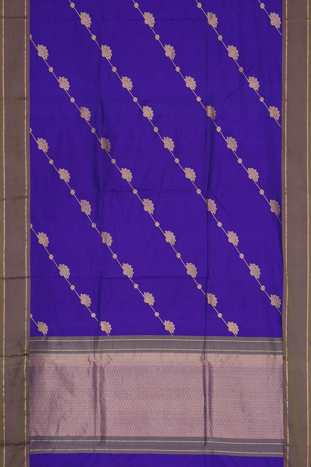 Image of Banarasi Khatan Purple Blue Saree