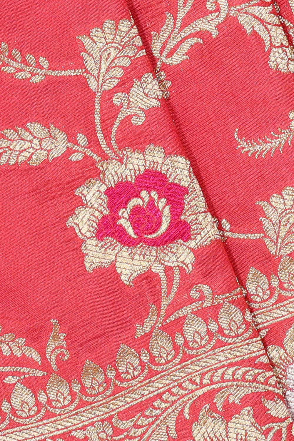 Collection of Banarasi Georgette Dark Peach Saree in a gallery layout