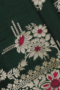 Image of Banarasi Georgette Bottle Green Saree