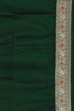 Image of Banarasi Georgette Bottle Green Saree