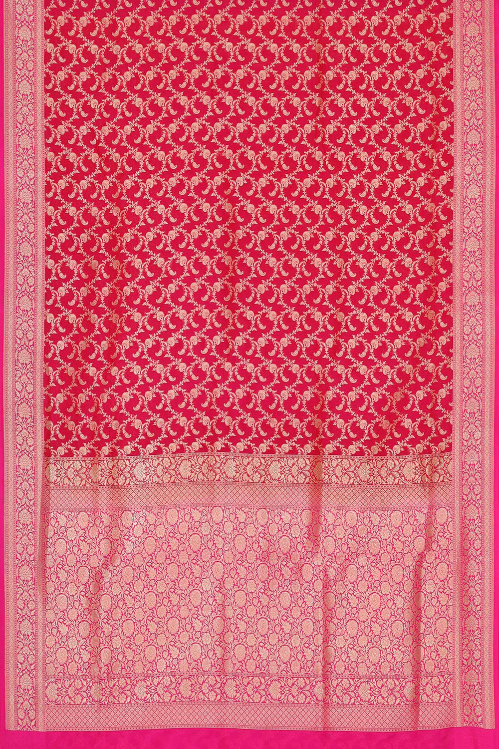 Collection of Banarasi Georgette Rani Pink Saree in a gallery layout