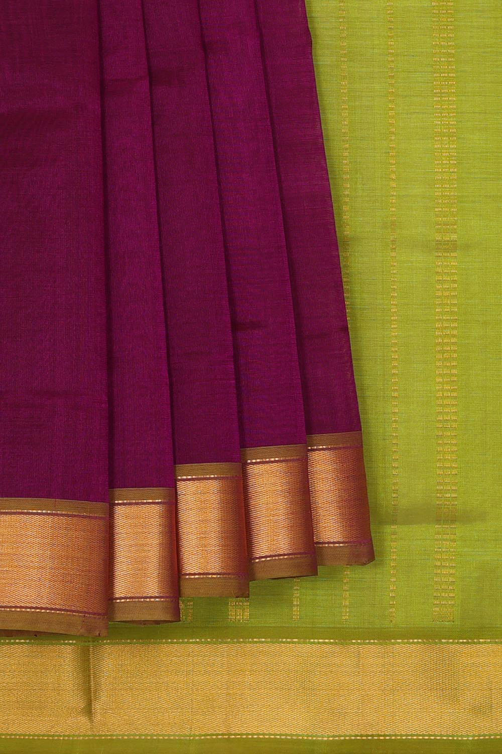 Uppada Cotton Silk Dark Magenta Saree