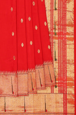 Collection of Paithani Silk Red Saree in a gallery layout