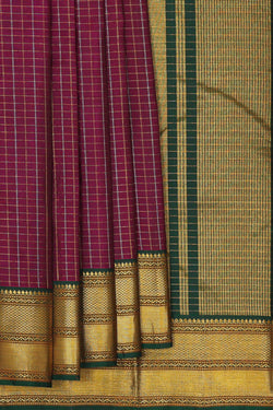 Collection of Arani Silk Wine Colour Saree in a gallery layout