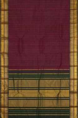 Collection of Arani Silk Wine Colour Saree in a gallery layout