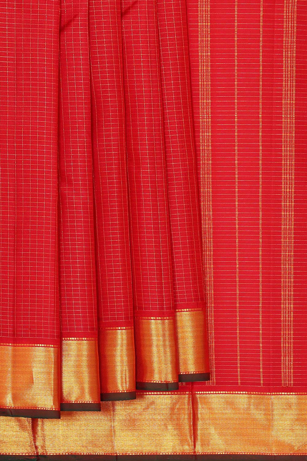 Collection of Arani Silk Red Saree in a gallery layout