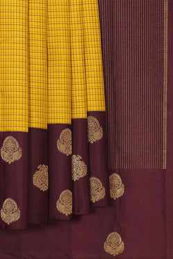 Collection of Arani Silk Yellow Saree in a gallery layout