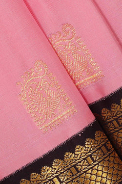 Image of Arani Silk Rose Pink Saree