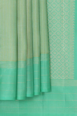 Collection of Arani Silk Mint Green Saree in a gallery layout