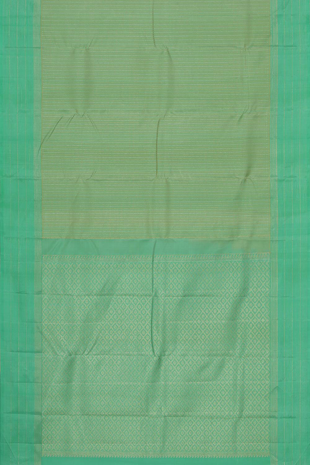 Collection of Arani Silk Mint Green Saree in a gallery layout