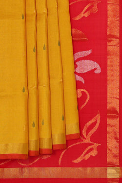 Image of Uppada Silk Mustard Yellow Saree