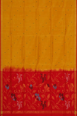 Image of Uppada Silk Mustard Yellow Saree