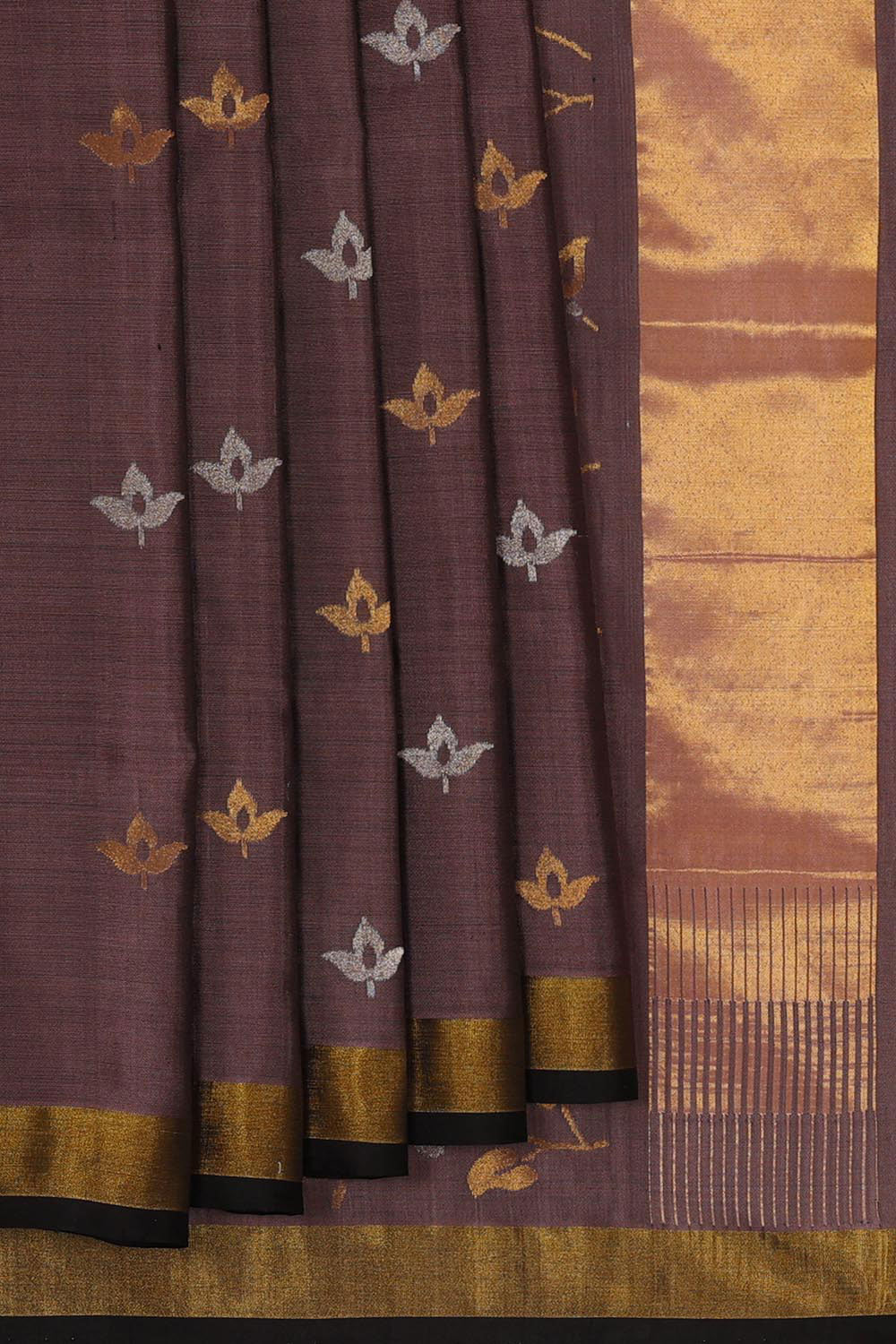 Uppada Silk Dark Mauve Saree