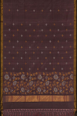 Image of Uppada Silk Dark Mauve Saree