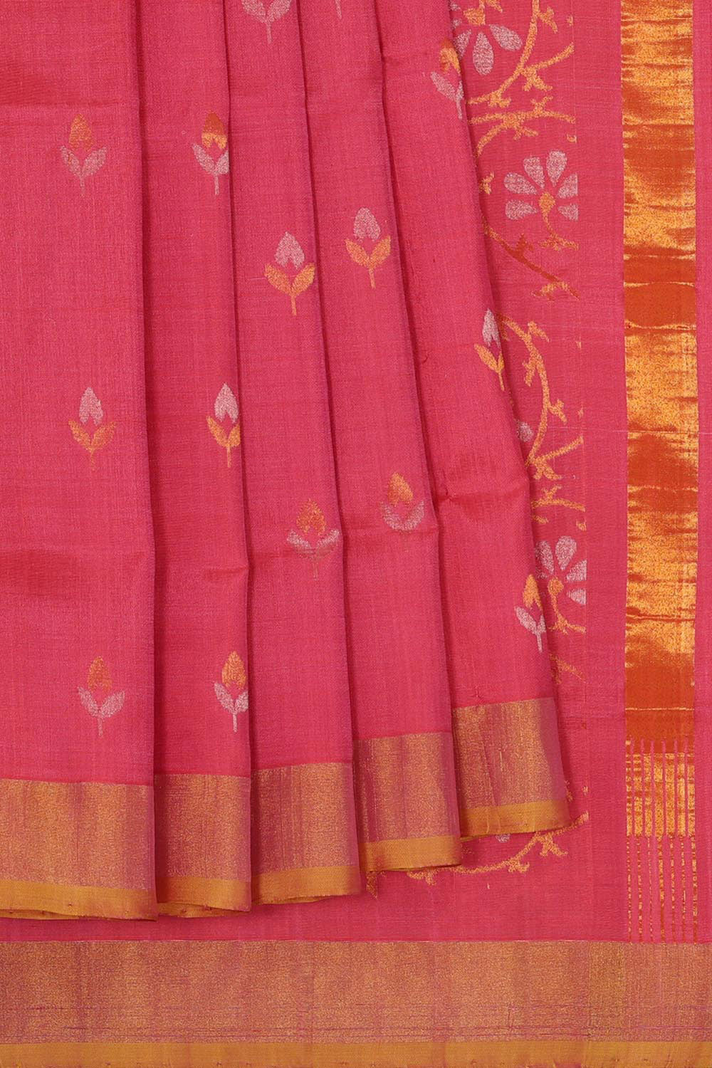 Uppada Silk Reddish Pink Saree