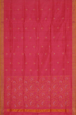 Image of Uppada Silk Reddish Pink Saree