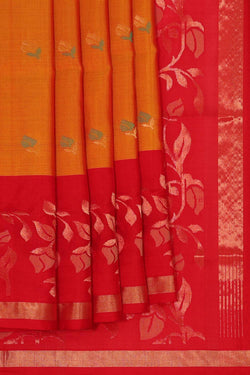 Image of Uppada Silk Mustard Yellow Saree