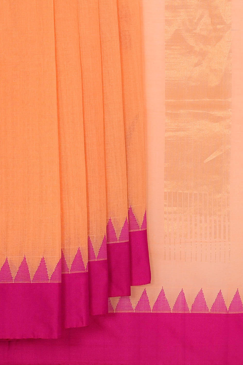 Uppada Cotton Light Peach Saree