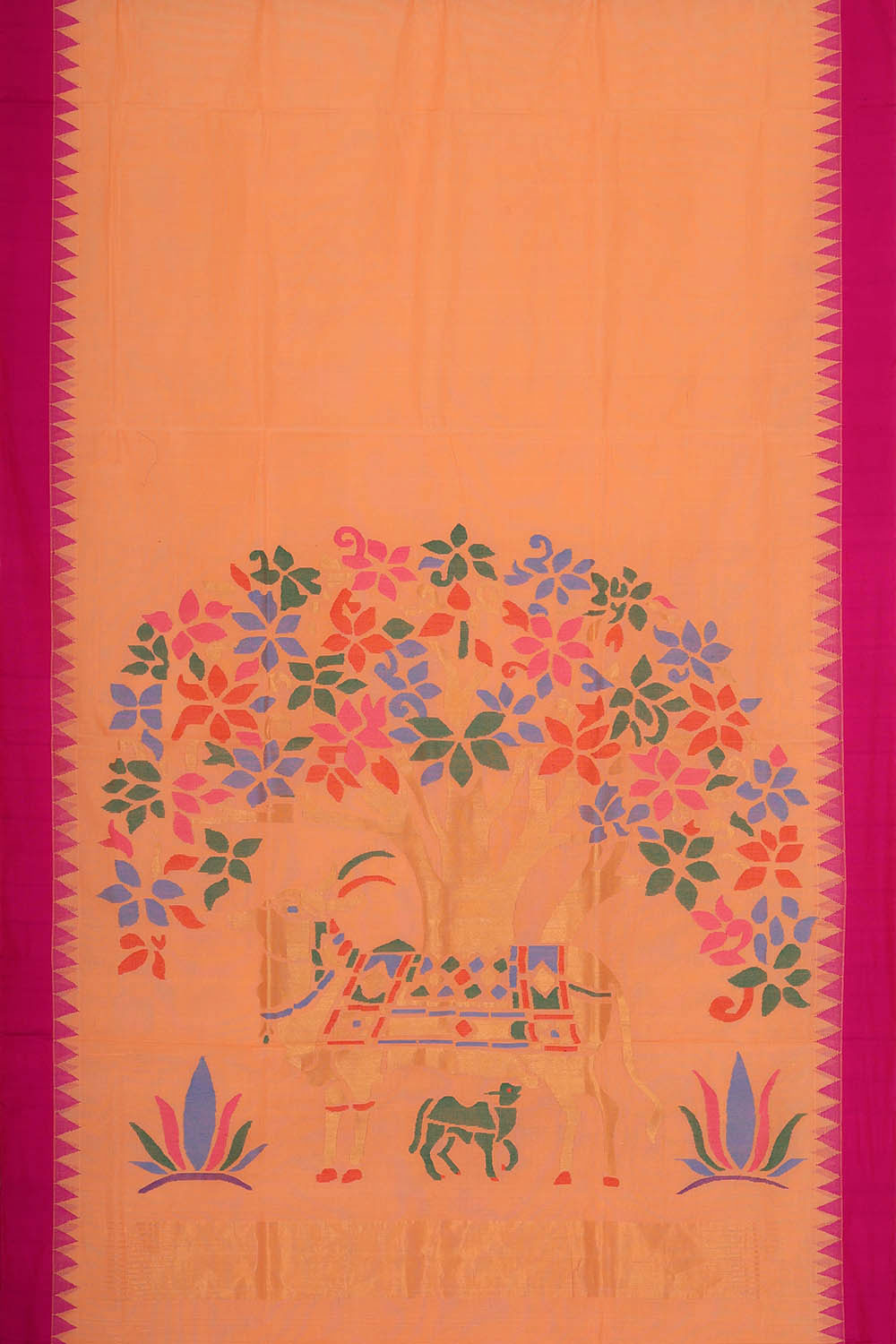 Uppada Cotton Light Peach Saree