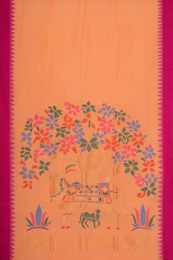 Image of Uppada Cotton Light Peach Saree