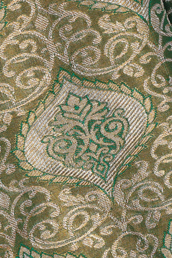 Image of Kanchipattu Green Tissue Pavada Unstitched Set