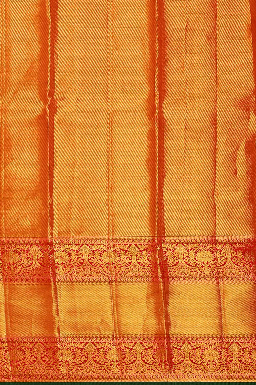 Kanchipattu Golden Yellow Tissue Pavada Unstitched Set