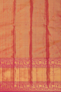 Image of Kanchipattu Silvery Gold Tissue Pavada Unstitched Set