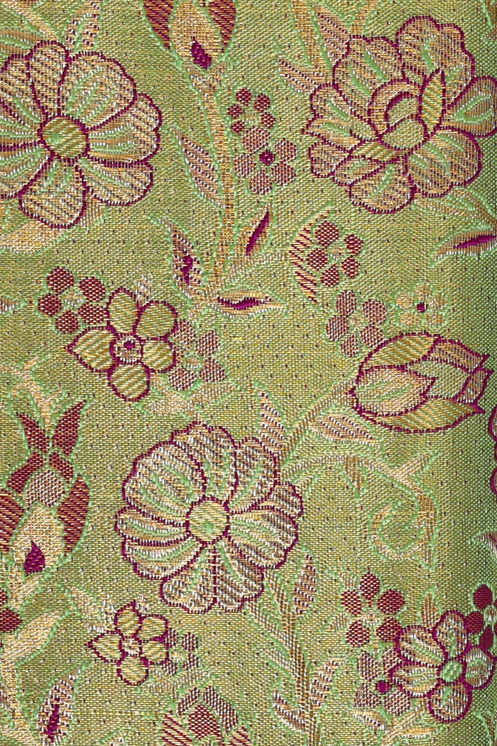 Kanchipattu Green Tissue Pavada Unstitched Set