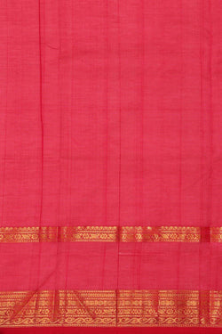 Image of Kuppadam Silk Cotton Reddish Pink Saree