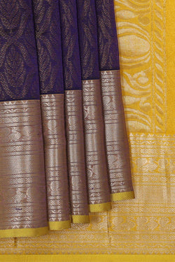 Image of Kuppadam Silk Cotton Violet Saree