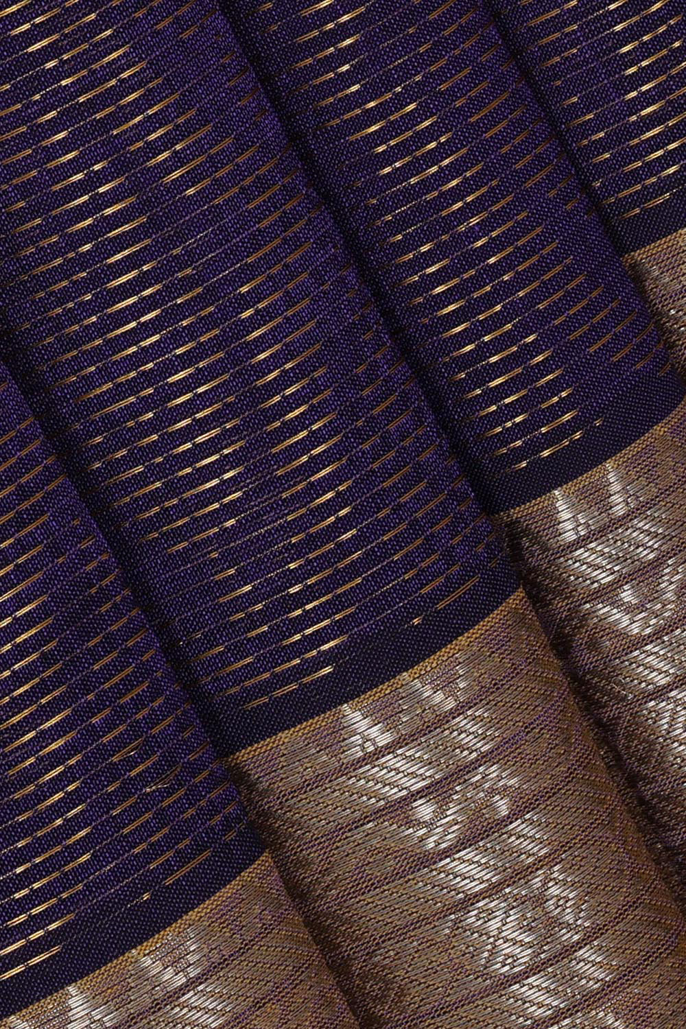 Kuppadam Silk Cotton Violet Saree