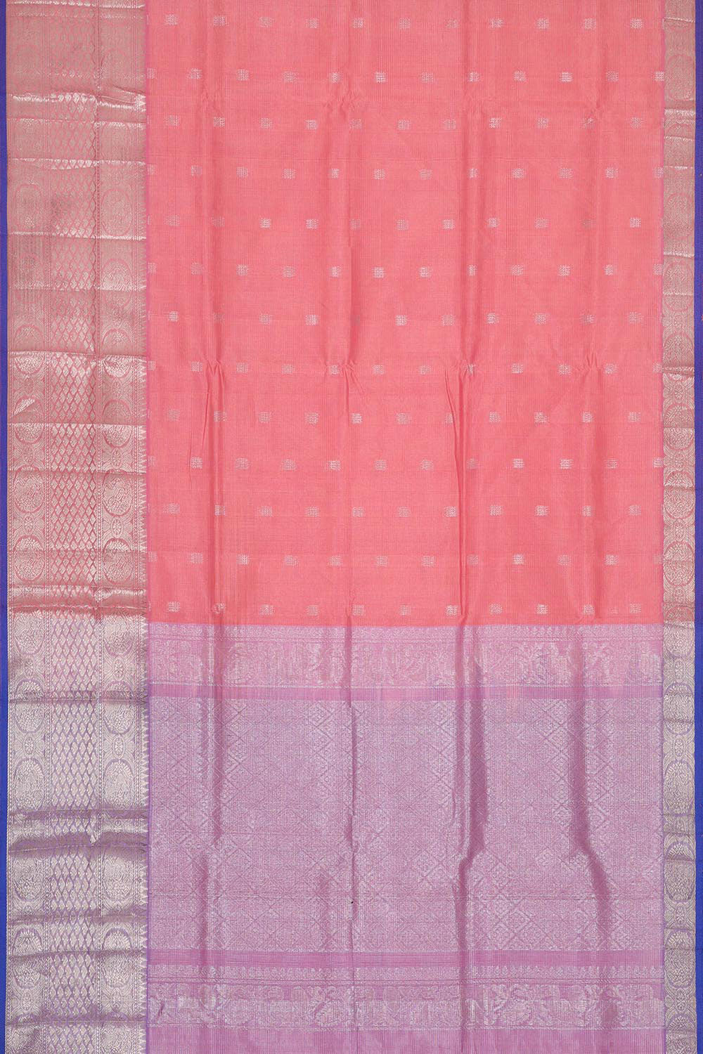 Kuppadam Silk Cotton Peach Pink Saree