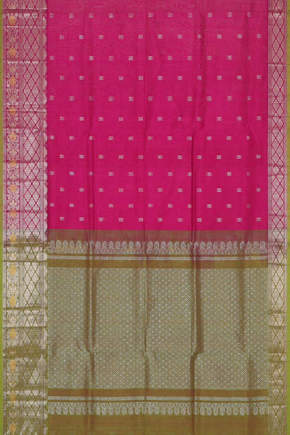 Kuppadam Silk Cotton Magenta Saree