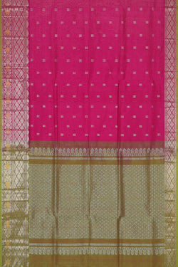 Image of Kuppadam Silk Cotton Magenta Saree