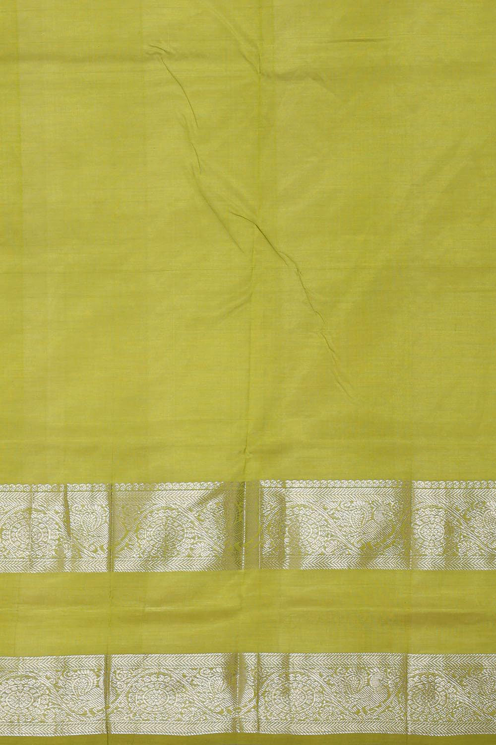 Kuppadam Silk Cotton Yellowish Green Saree