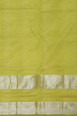 Image of Kuppadam Silk Cotton Yellowish Green Saree