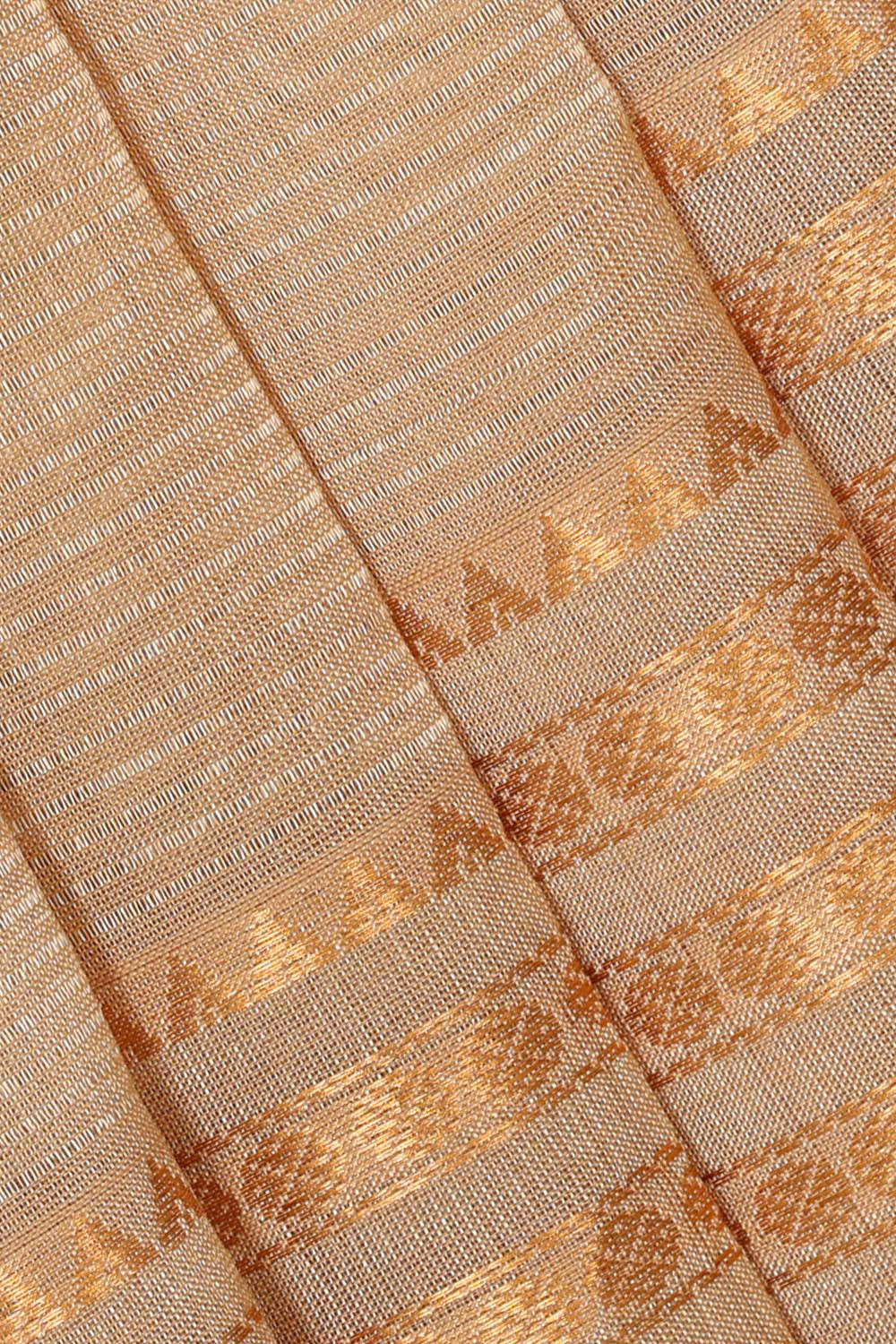 Kuppadam Silk Cotton Creamy Gold Saree